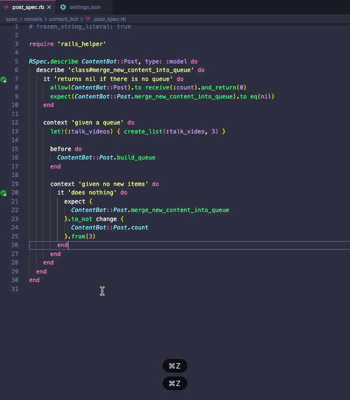 GIF showing fast result after the change